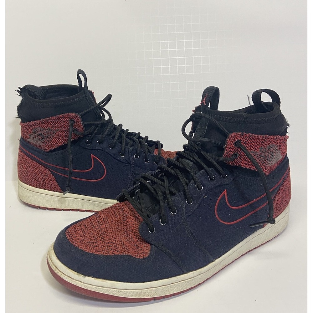 Jordan‎ Retro 1 High Ultra Flyknit Black Gym Red White Bred Toe Banned OG Sz 9.5